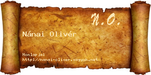Nánai Olivér névjegykártya